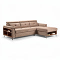 **Modern L-Shaped Sofa with Storage Compartments**
