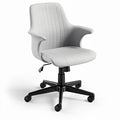 **Modern Upholstered Office Chair with Adjustable Height and Rolling Base**